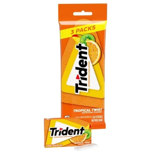 Trident Tropical Twist Chewing Gums - 2.816oz/3pk image {11}
