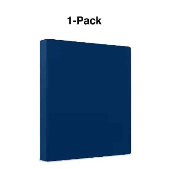 Staples Simply 1.5-Inch Round 3-Ring Non-View Binder Navy (26580) 26580-CC image {5}