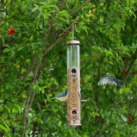 Snynuxx Metal Bird Feeder Tube Hanging, Steel Hanger Great for Attracting Birds (Antique Copper) image {3}