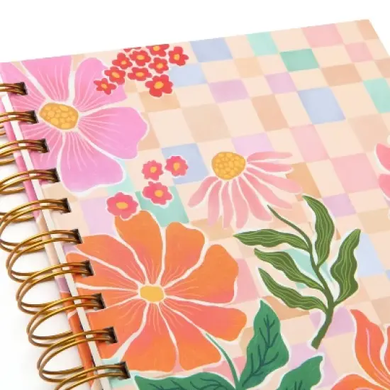 greenroom 6"x8" Spiral Hardcover Notebok 320pg Graphic Floral Checkerboard image {3}