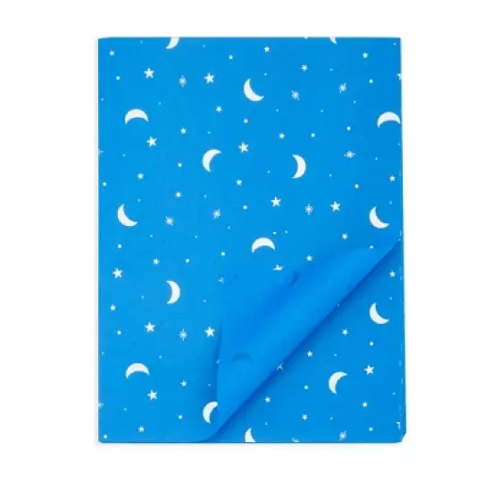 Sparkle and Bash 60 Sheets Moon and Stars Gift Wrap Tissue Paper for Bags, 3 Blue Colors (20x26 In) image {4}