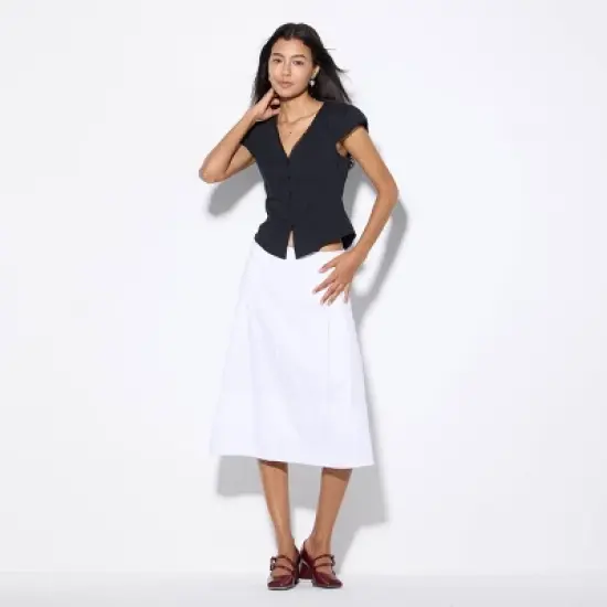 Women's Mini Cap Sleeve Button-Front Blouse - Wild Fable&trade; image {2}