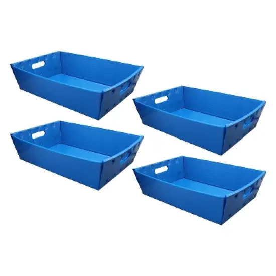 Flipside Corrugated Plastic Letter Tray Blue 4/Pack (40362) image {4}