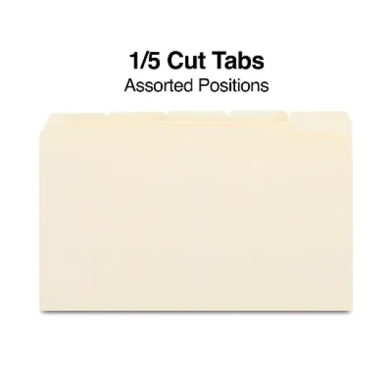 Staples Manila File Folders Legal 5 Tab Assorted Position 100/Box 163378 image {2}