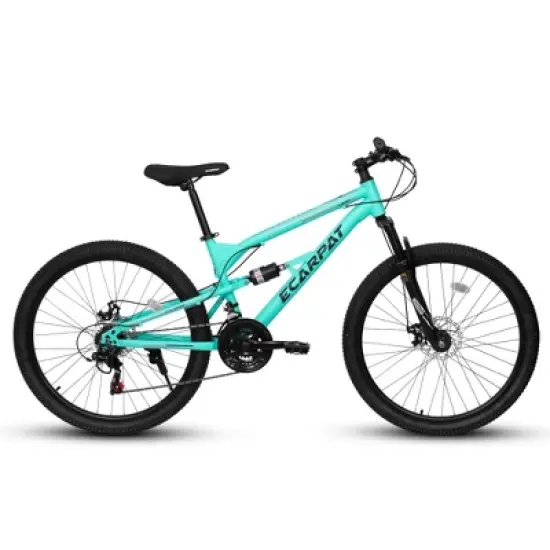 RISOKEYS 26Inch Adult Mountain Bike,21 Speeds Dual Suspension Mountain Bike with High-Carbon Steel Frame and Disc Brakes,for Trail Commuting image {11}