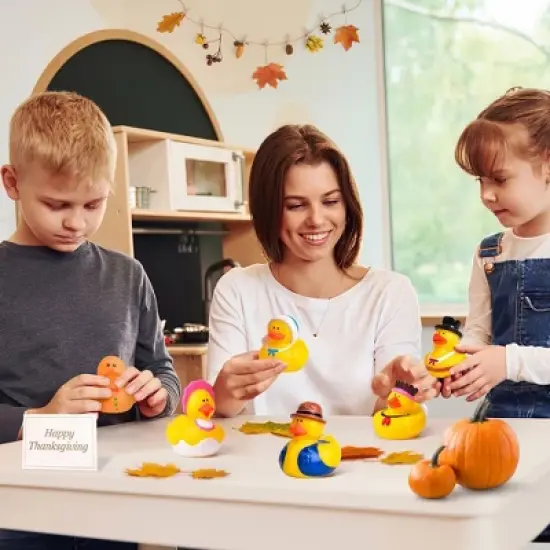 Fun Little Toys 12 PCS Thanks Giving Rubber Duckies image {4}