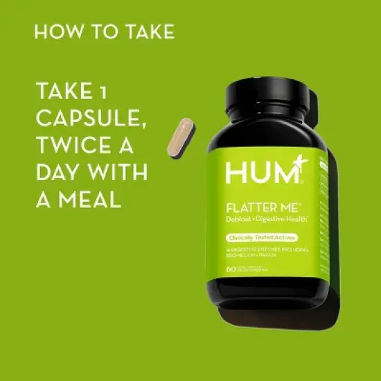 HUM Nutrition Flatter Me Vegan Vitamin Capsules for Bloating Relief image {5}