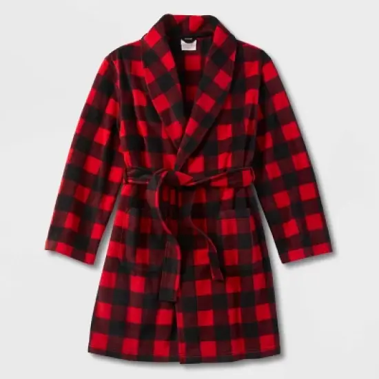 Kids' Buffalo Check Matching Family Robe - Wondershop&trade; Red image {1}