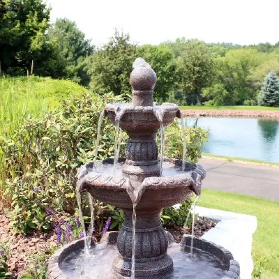 Sunnydaze 49"H Electric Fiberglass and Resin 4-Tier Mediterranean Outdoor Water Fountain image {5}