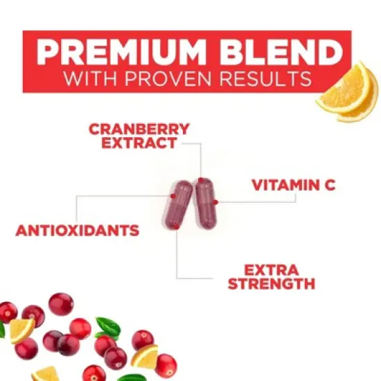 Cranberry Supplement Pills + Vitamin C - Made with 25,000mg Cranberry Concentrate Whole Fruit Extract to Help Cleanse & Support - 60 Capsules image {4}