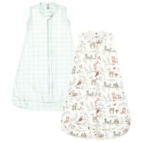 Hudson Baby Infant Girl Cotton Long-Sleeve Wearable Sleeping Bag, Sack, Blanket, Girl Woodland Pals Sleeveless image {4}