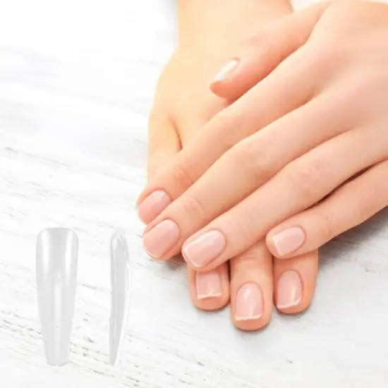 Unique Bargains Women's Full Coverage Nail Supplies Clear 1 Set image {1}