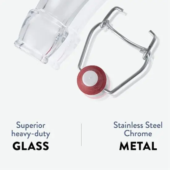 Bormioli Rocco Set Of 2 Square Swing Top Glass 17 Oz image {4}