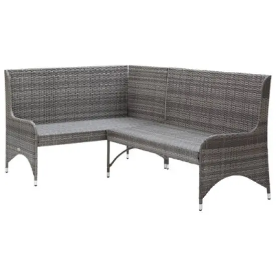 vidaXL Garden Sofa Set of 2 Grey image {2}