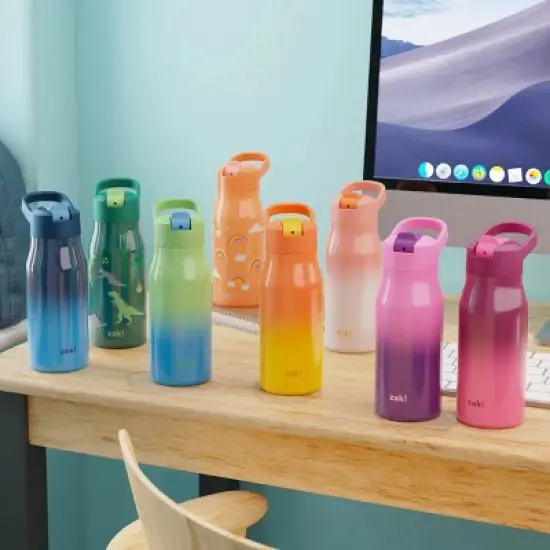 Zak Designs 14 fl oz Double Walled Stainless Steel Tranquility Insulated Straw Bottle image {5}