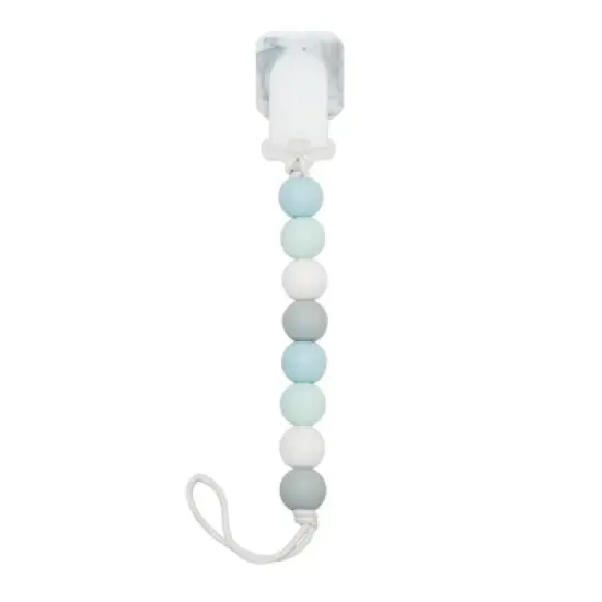 Loulou Lollipop Gem Silicone Pacifier Clip - Blue Mint image {1}