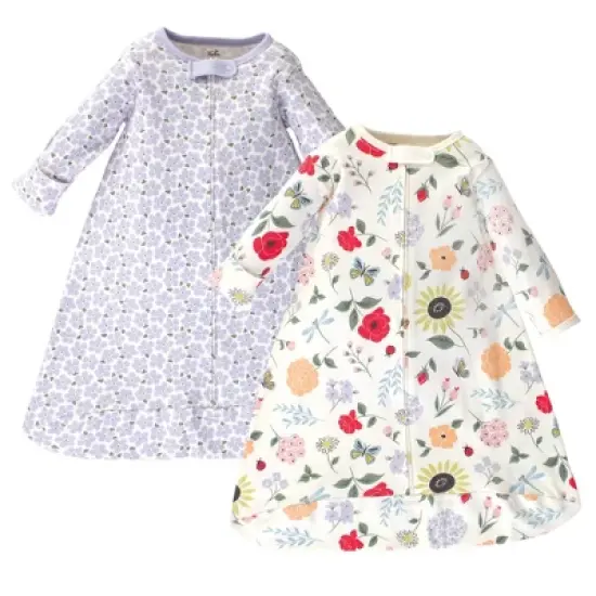 Touched by Nature Baby Girl Organic Cotton Long-Sleeve Wearable Sleeping Bag, Sack, Blanket, Flutter Garden image {3}