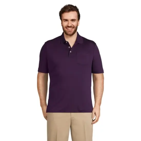 Lands' End Men's Short Sleeve Super Soft Supima Polo Shirt with Pocket image {6}