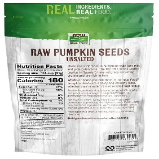 Raw Pumpkin Seeds Raw by Now Foods  -  1 lb Seed image {1}