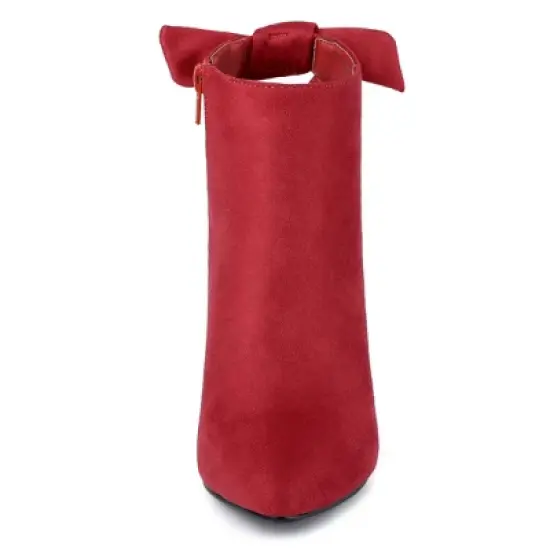 Allegra K Women's Pointed Toe Stiletto Heel Ankle Boots image {2}