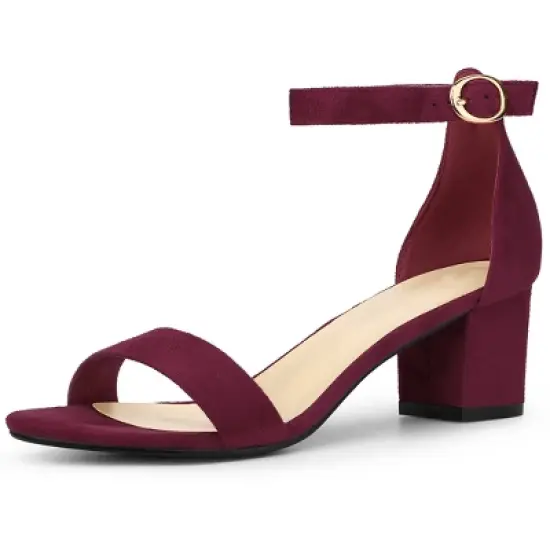 Perphy Ankle Strap Open Toe Block Heels Sandals for Women image {7}