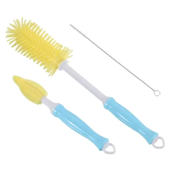 Unique Bargains Long Handle Silicone Water Bottle Cleaning Brush Kit image {9}