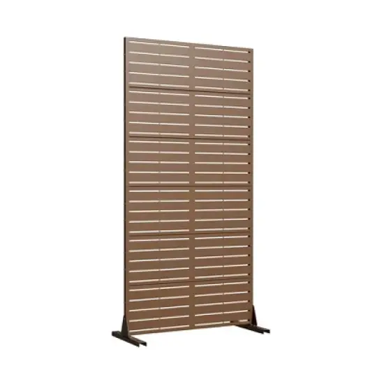 72" H&times;35"W Dovelina Gray Outdoor Freestanding Metal Privacy Screen Decorative Garden Fence image {4}