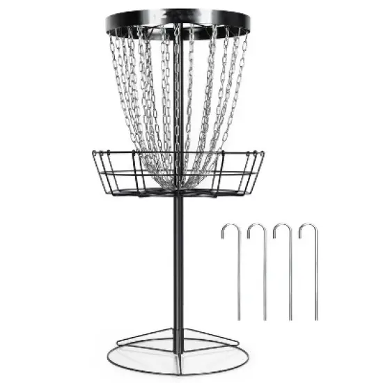 PLAYAPUT Pro 24-Chain Portable Disc Golf Basket Target , Black image {4}