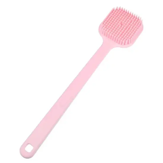 Unique Bargains Soft Silicone Bath Brush Non-Slip Back Scrubber with Long Handle for Men and Women image {4}