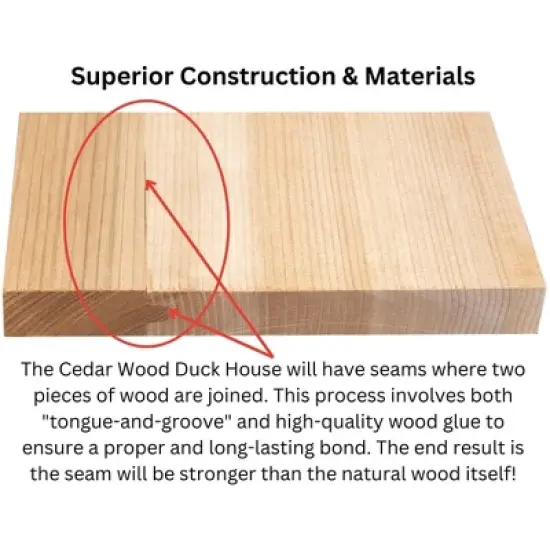 JCS  Wildlife Cedar Wood Duck House with Recycled Poly Lumber Roof and Predator Guard image {8}