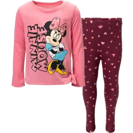Disney Minnie Mouse Mickey Mouse T-Shirt and Leggings Outfit Set Infant to Big Kid image {17}