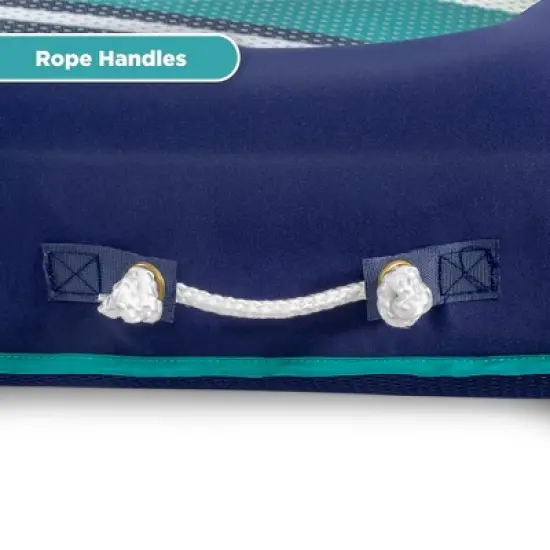 Aqua Oversized Deluxe Luxurious Inflatable Outdoor Swimming Pool Lounger Hammock Float with Sunshade Canopy, Blue (2 Pack) image {4}