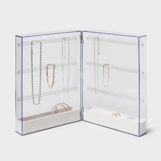 Folding Acrylic Accessory Organizer - Brightroom&trade;: Clear Jewelry Storage, Necklace & Earring Holder, 3-Piece Set image {2}