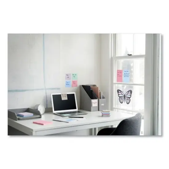 Post-it Notes Super Sticky 100% Recycled Paper Super Sticky Notes, 3" x 3", Wanderlust Pastels, 70 Sheets/Pad, 24 Pads/Pack image {3}