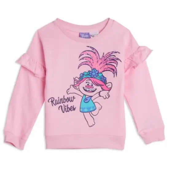 TROLLS Poppy Little Girls Ruffle French Terry T-Shirt Legging Set Pink  image {1}