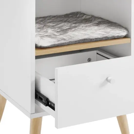 Sam's Pets Becky 28"  Single Rest Cat Tree With Drawer In White image {4}