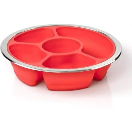 Appetizer Serving Fruit/Veggie Tray and Collapsible Party Platter with Lid - Easy to Clean, Portable, BPA Free, and Dishwasher Safe image {1}