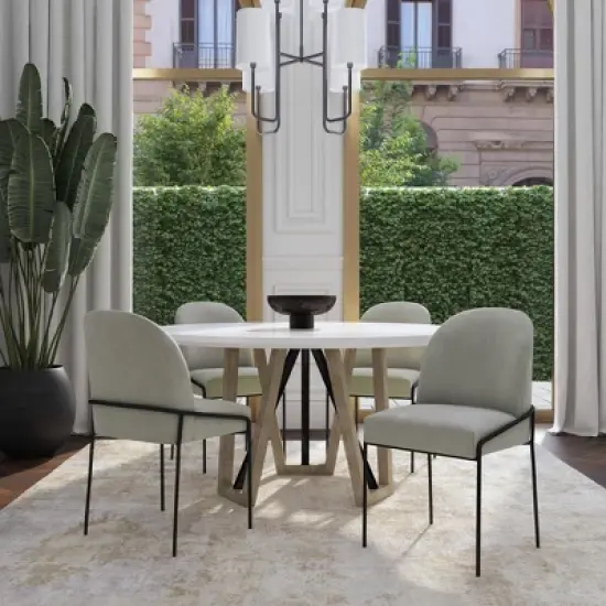 Modern Metal Dining Chair Velvet - HomePop image {9}