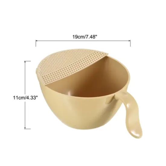 Unique Bargains Kitchen Rice Washing Bowl Strainer Colander Bowl Drain Basket image {1}