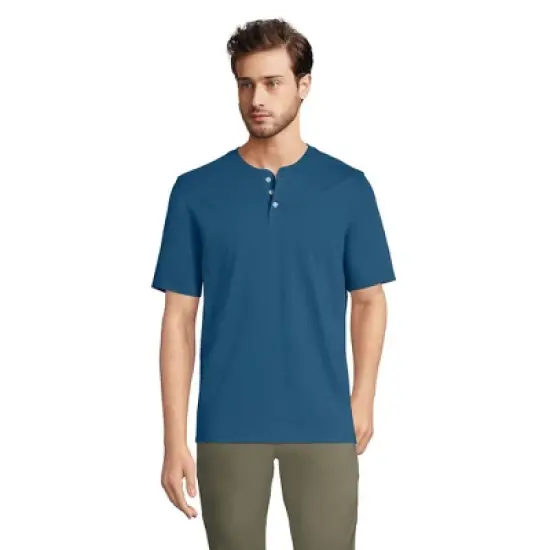 Lands' End Men's Short Sleeve Super-T Henley image {6}