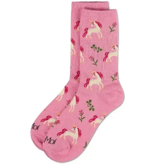 Memoi Magical Unicorns Bamboo Blend Crew Socks image {2}