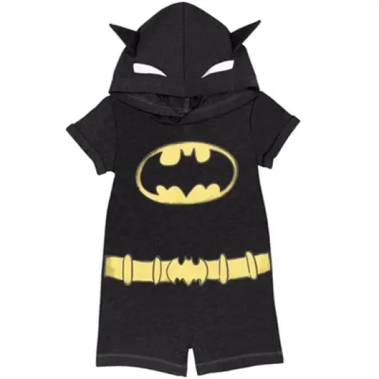 DC Comics Justice League Batman Costume Short Sleeve Romper Black  image {8}
