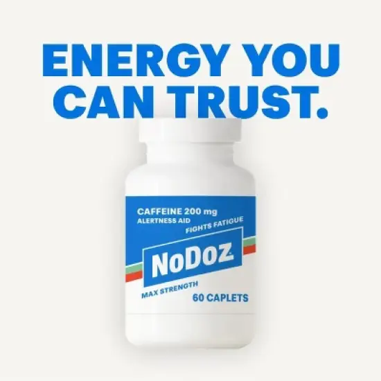 Nodoz Caffeine 200mg Alertness Aid Caplets Max Strength, 60 Caps image {3}