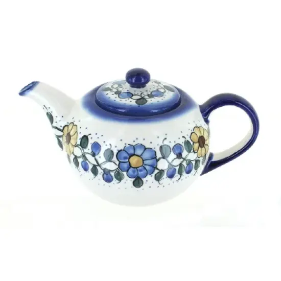 Blue Rose Polish Pottery 8C WR Unikat Large Teapot image {3}