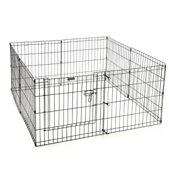 Puppy Playpen - Foldable Metal Exercise Enclosure with Eight 24-Inch Panels - Indoor/Outdoor Fence for Dogs, Cats, or Small Animals by PETMAKER image {4}