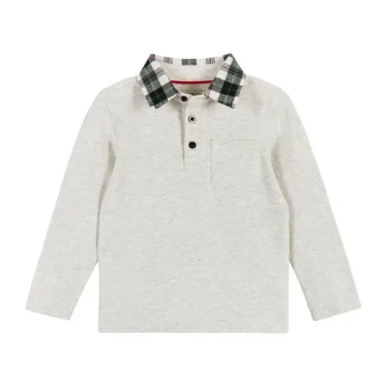 Andy & Evan  Infant  Boys Heather Cream Holiday Polo Set image {2}