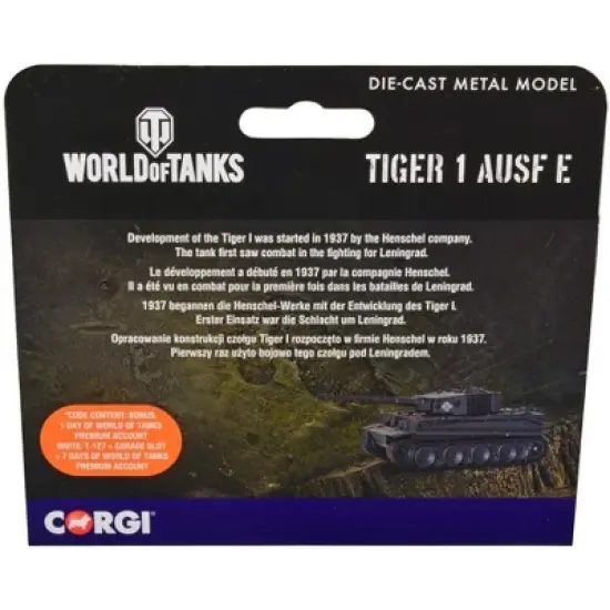 Tiger I Ausf. E Heavy Tank Germany "World of Tanks" Video Game Diecast Model by Corgi image {2}