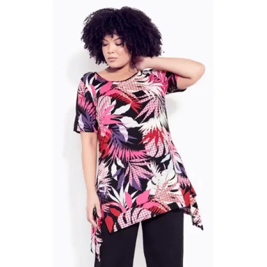 Women's Plus Size Ayla Mesh Sleeve Tunic - black | AVENUE image {6}