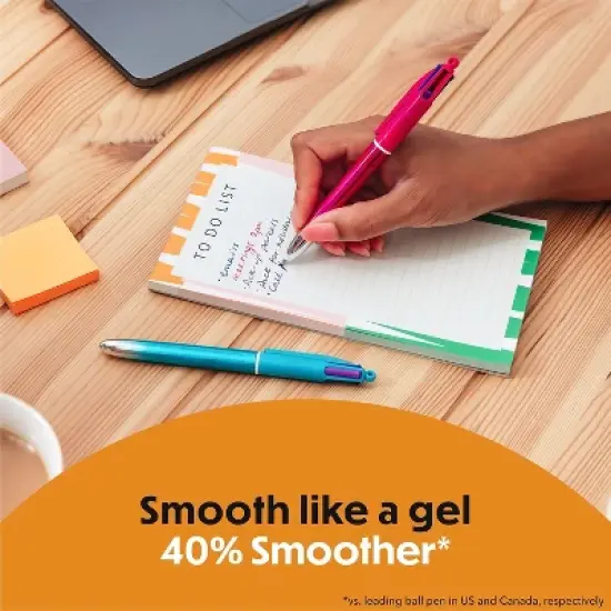 BIC 4-Color Smooth Gradient Retractable Ballpoint Pen Assorted Ink 12/Pack (MMSG11-AST) image {1}