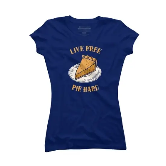 Junior's Design By Humans Live Free Pumpkin Pie Hard By dumbshirts T-Shirt image {4}